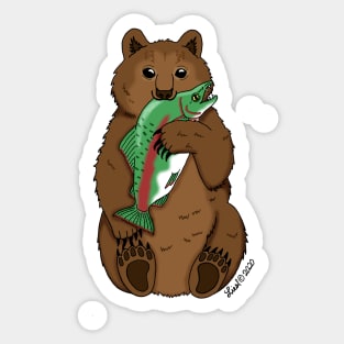 Fishing Bear Sticker